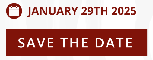 Save the date image for January 29th, 2025. 