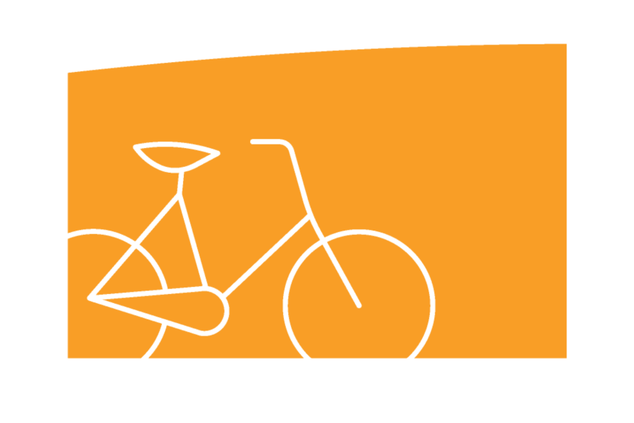 white bike on orange background from RTPO Logo