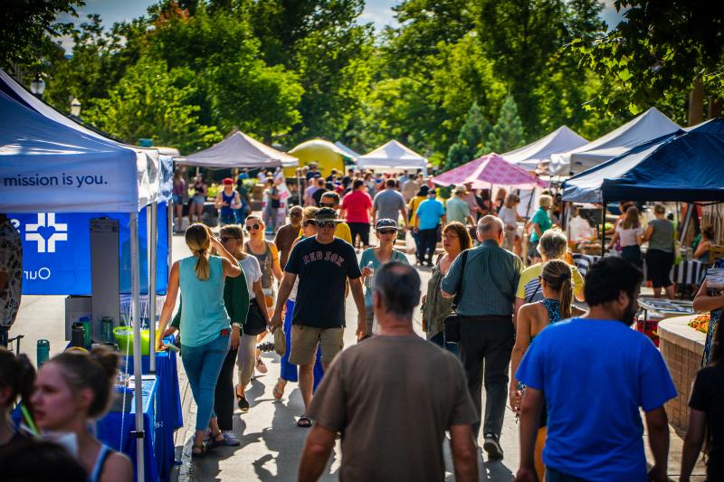 Photograph of the Farmer's Market on Main Street in Grand Junction Colorado.