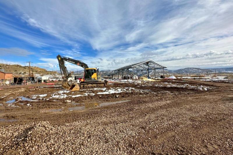 De Beque Community Hall under construction. 