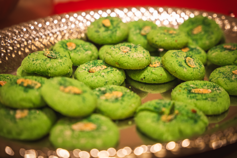 Green cookies.