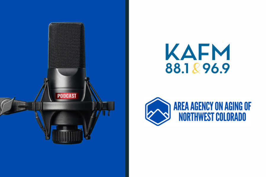 KAFM & AAA logos with microphone
